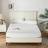 Good Nite Hoeslaken lakens 25 cm extra diepe zaklakens, zacht en ademend, wasbaar hoeslaken beddengoed enkele dubbele kingsize (wit, enkel)
