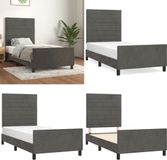 vidaXL Bedframe Donkergrijs Fluweel 90x200 cm