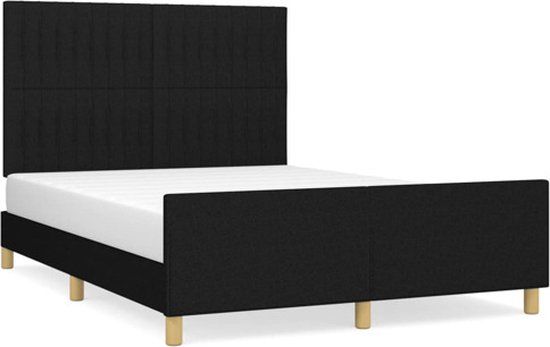 vidaXL Bedframe Stof Zwart 140x190 cm