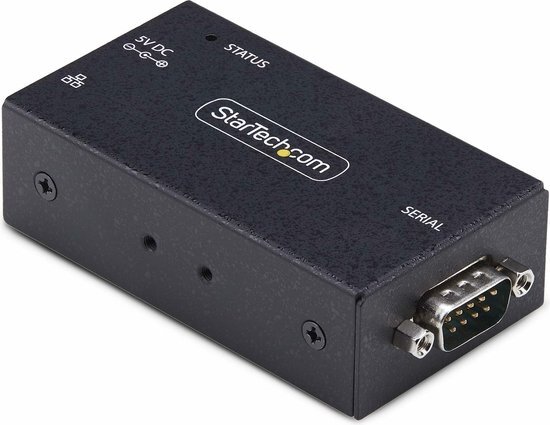 Startech StarTech.com 1-Port Serieel naar Ethernet Adapter, IP Serial Device Server voor Remote RS232 Apparatuur, Muur/DIN Rail Monteerbaar, Metalen Behuizing, RJ45 LAN naar DB9 Converter