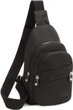 STILVORA Crossbodytassen - Slingtas Outdoor Tas Met Verstelbare Schouderriem, Kleine Nylon Sporttas Voor Mannen En Vrouwen, Waterafstotende Unisex Wandeltas - Nylon, Zwart