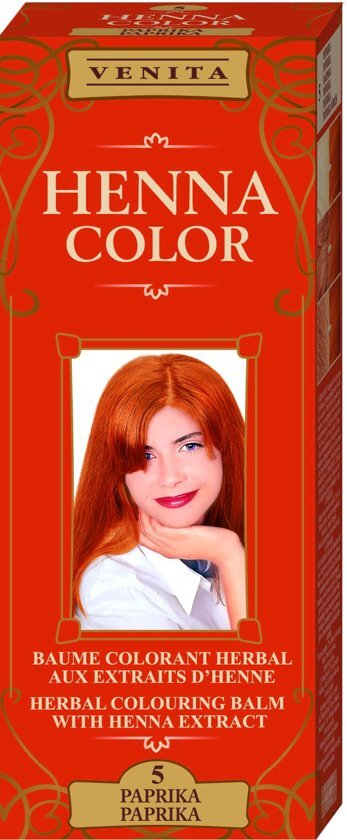 Venita HENNA COLOR BALSEM Paprika nr.5 Kant-en Klare Natuurlijke Haarverf 0% PPD PTD Ammonia Peroxide etc