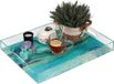 Plateau en acrylique sans marque avec poignée - multifonctionnel - 1 pièce - transparent - plastique