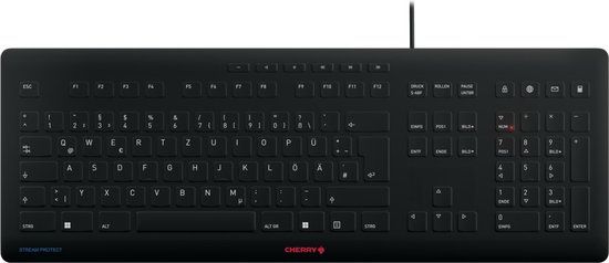 CHERRY Stream Toetsenbord USB QWERTZ Duits Zwart