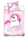 Unicorn Housse de couette pour bébé - 90 x 120 cm - Coton - Rose