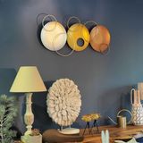 Elegant decoratief metalen wandaccessoire, 46 x 98 cm, 100% staal (0,8 mm), goud, zilver en koperen afwerking, stijlvol huisdecoratie voor elke ruimte
