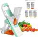 Hachoir multifonctionnel avec protection des mains, trancheuse à fruits avec 5 lames et râpe, hachoir à oignons avec brosse de nettoyage