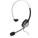 Hama On-Ear Headset Telefoon Kabel Mono Zwart/Zilver Volumeregeling