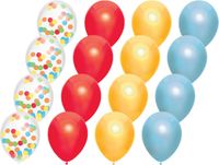 Haza Ballonnen - multi kleuren mix verjaardag/thema feest - 18x stuks