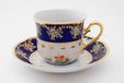 Leander Mary-Anne, tasse à thé avec soucoupe, cobalt + fleurs colorées, 0,20 l