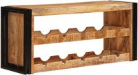vidaXL Wijnrek Bruin 100 x 45 x 33 cm Massief Ruw Mango Hout