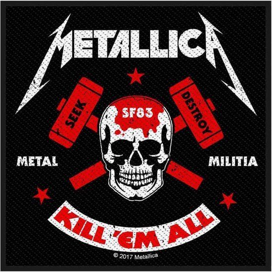 Metallica Metal Militia Patch zwart-rood-wit Polyester