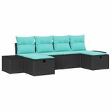 vidaXL Tuinbank Zwart Poly Rattan