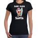 Bellatio Decorations Surf dude Santa fun Kerstshirt / outfit zwart voor dames - Kerstkleding / Christmas outfit XXL