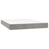 vidaXL Boxspringbed met matras, lichtgrijs, 140x200 cm, fluweel