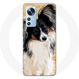 Maniacase Hoesje voor Xiaomi Mi 12 / 12X Japanse spaniël zwart-wit hondenras