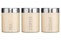 Premier Brands of America Premier Housewares 508546 Liberty Thee, Koffie en Suiker Canisters - Set van 3, Crème