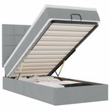 vidaXL Ottoman Bed with Mattress and LEDs 120x200cm Fabric Light Grey