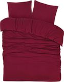 DoubleDry Dekbedovertrek Flanel Bordeaux Lits Jumeaux 240x200/220 cm