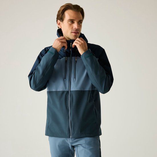 Regatta Heren Maland II Waterdichte Jas met Capuchon en Panelen Blauw 5XL