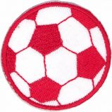 HKM Textil Stofapplicatie - Rode Voetbal - Textiel Decoratie