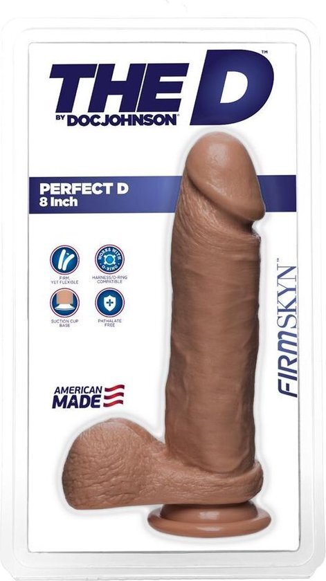 Doc Johnson The D - Perfect D - 8 Inch With Balls Firmskyn - Caramel