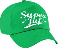 Bellatio Decorations Super juf cadeau petje - baseballcap - groen