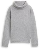 Tom Tailor Loose fit sweatshirt met col - Maat S - medium silver grey melange