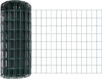 vidaXL Euro-hek met palen, 10 x 0,6 m, PVC-Coated Staal, Groen