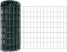 vidaXL Euro-hek met palen, 10 x 0,6 m, PVC-Coated Staal, Groen
