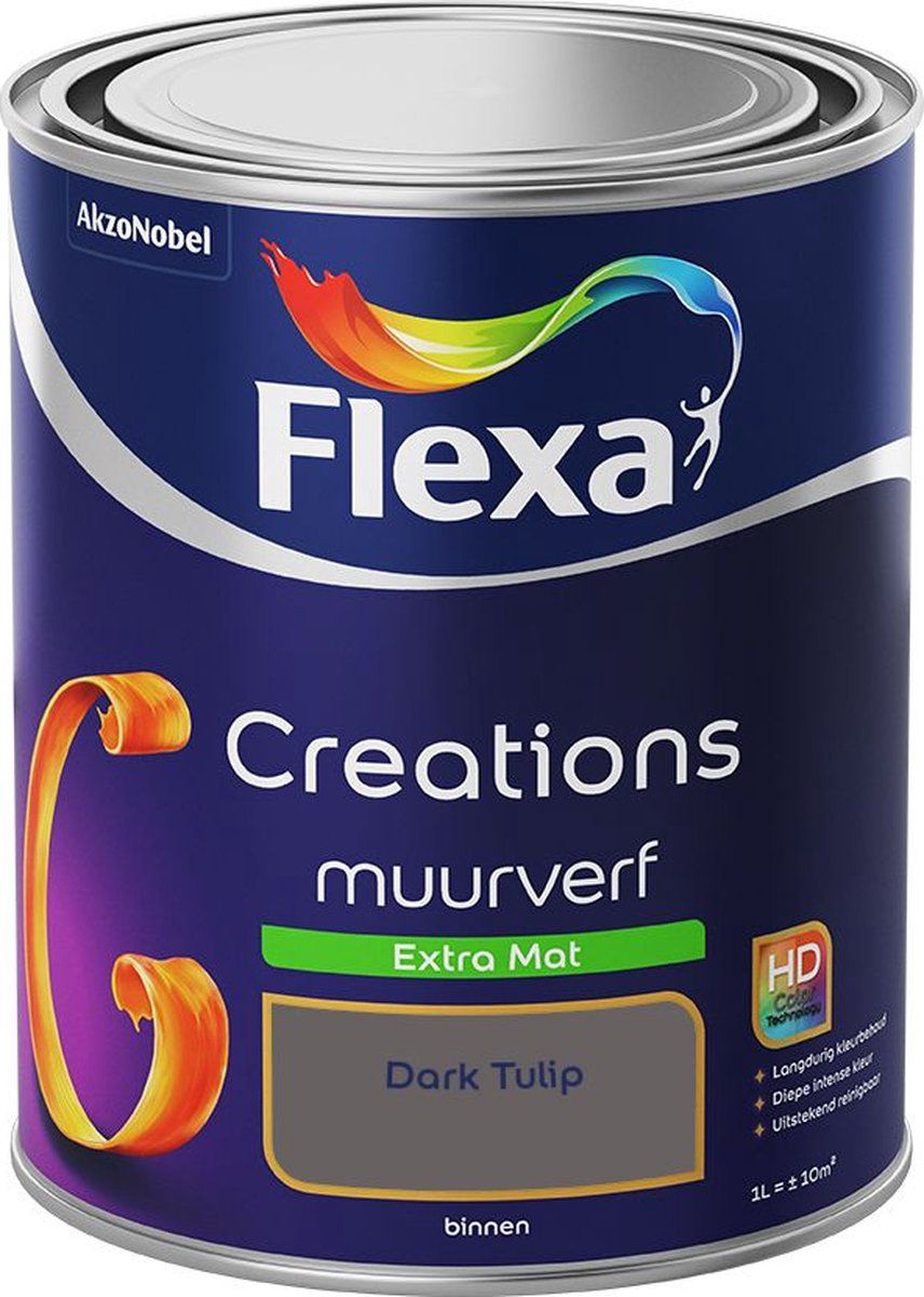 FLEXA Creations Muurverf Extra Mat Dark Tulip 1 liter