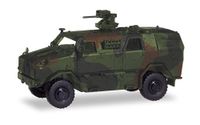 Herpa Militair model all-protective transportvoertuig (ATF) Dingo met FLW 200, gedecoreerd, miniatuur op schaal 1:87, verzamelstuk, Made in Germany, kunststof