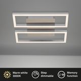 B.K.Licht Briloner Leuchten - LED plafondlamp, dimbaar, geheugenfunctie, 14,5W, 1400lm, 3000K, mat nikkel