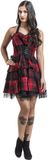 H&R London Red Tartan Gothic Dress Dames Mini-jurk - zwart/rood - M