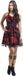 H&R London Red Tartan Gothic Dress Dames Mini-jurk - zwart/rood - M