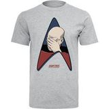 Star Trek T-shirt - Jean-Luc Picard - Facepalm - S tot XL - voor Mannen - grijs gemêleerd
