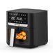 OKYUK Heteluchtfriteuse, 6 liter, airfryer XL, 1200 W, friteuse zonder olie, met metalen binnenruimte, heteluchtfriteuse, Air Fryer, 8 programma's, digitaal led-display, timer, gebruiksvriendelijk, 80