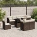 Maison Exclusive - Ensemble de meubles de jardin 9 pièces avec canapé et coussins, marron, en polyrotin
