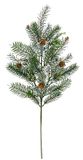 Kunstdennentak met dennenappels, decoratieve tak, dennengroen, coniferen, decoratie, kerstdecoratie, steel, krans, adventskrans, slinger, tak, kerstdecoratie