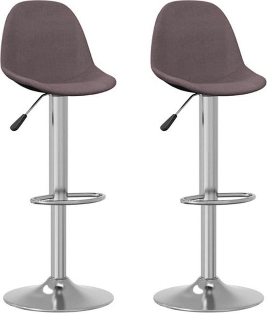 vidaXL Barkrukken - Stof - Taupe - Verstelbaar - 2 stuks