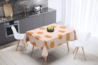 Bonamaison Tafelkleed, Anti-Mold, Sneldrogend, Waterdicht, 100% Polyester Tafellaken, Oranje, gebroken wit, 140 x 140 Cm - Ontworpen en Vervaardigd in Turkije