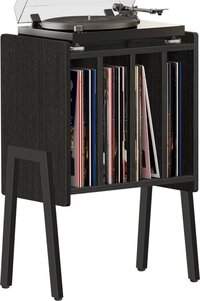 ACAZA LP Opbergsysteem - Zwart - 45 x 30 x 66 cm (L x B x H) - Vinyl Opbergsysteem - LP Houder - Platenrek - Platenkast