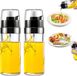 Sans marque Pulvérisateur d'huile 2-en-1 - Bouteille de pulvérisation d'huile polyvalente et bec verseur - Idéal pour la cuisine, la pâtisserie et la salade - 150 ml (2 pièces)