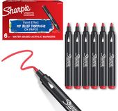 Sharpie Creative Marker Acrylverfmarkers | Ronde punt | Verfmarkers op waterbasis | Rood | 6 stuks