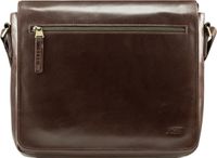 JOST Leren Business tas Laptoptas met laptopvak Skagen Crossbody Bag Redbrown Bruine