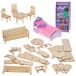 Baker Ross FN272 Bouw je eigen poppenhuis meubels - Set van 7 stuks, Kinder poppenhuis set, Mini meubelset