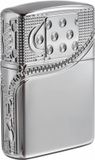 Zipper Zippo Armor Case Inside - Antique Silver