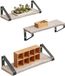 Relaxdays Wandplankset, 3-delig: 30, 35, 40 cm, Houtlook & Metaal, Greige