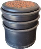 Cogex Deurstopper - bruin - panter look - rubber - D7,5 x H8 cm