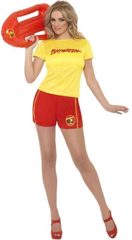 Smiffys Baywatch dames pakje met Lifeguard shirt en shorts- kostuum maat 38/40